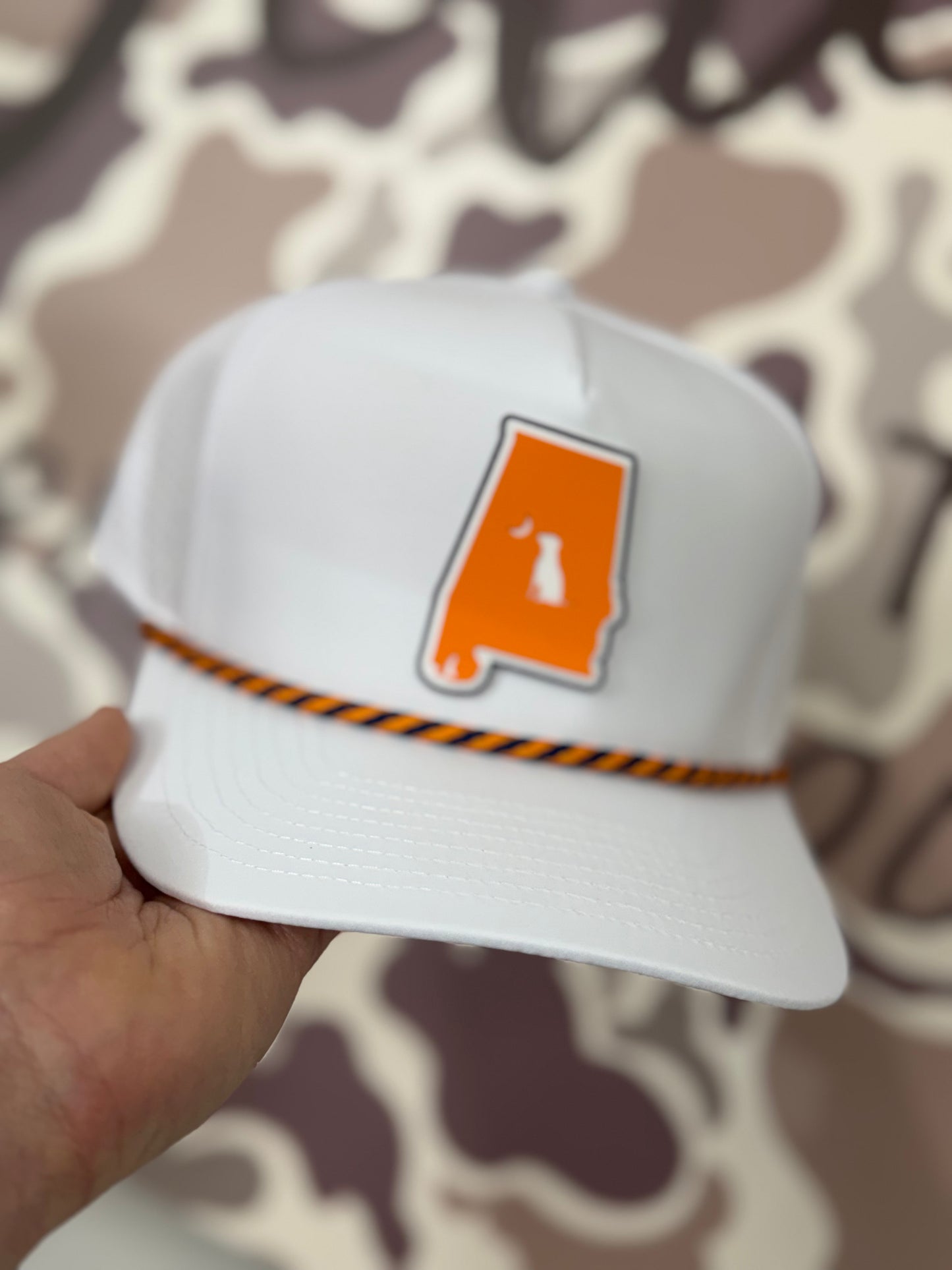 Local Boy Collegiate Perf Rope Hat -Patch/orange&navy