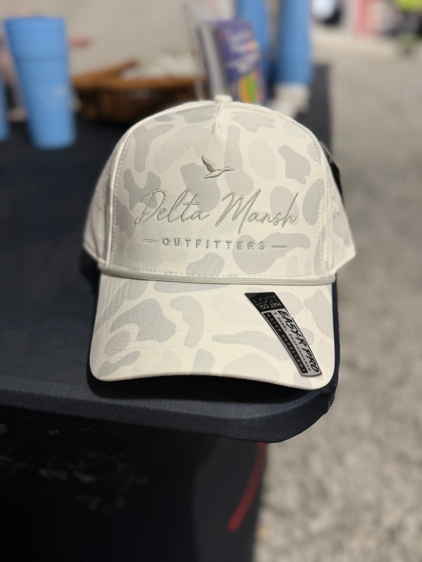 Delta Marsh Script - Lost Hat - white Camo