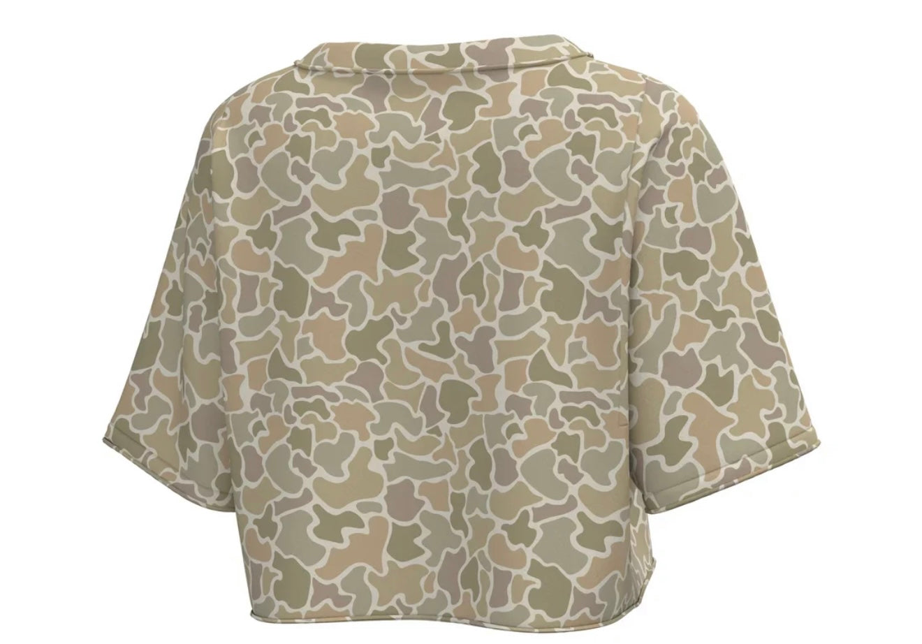 Youth Local Girl Boxy Crop SS Tee- Forest Camo Desert