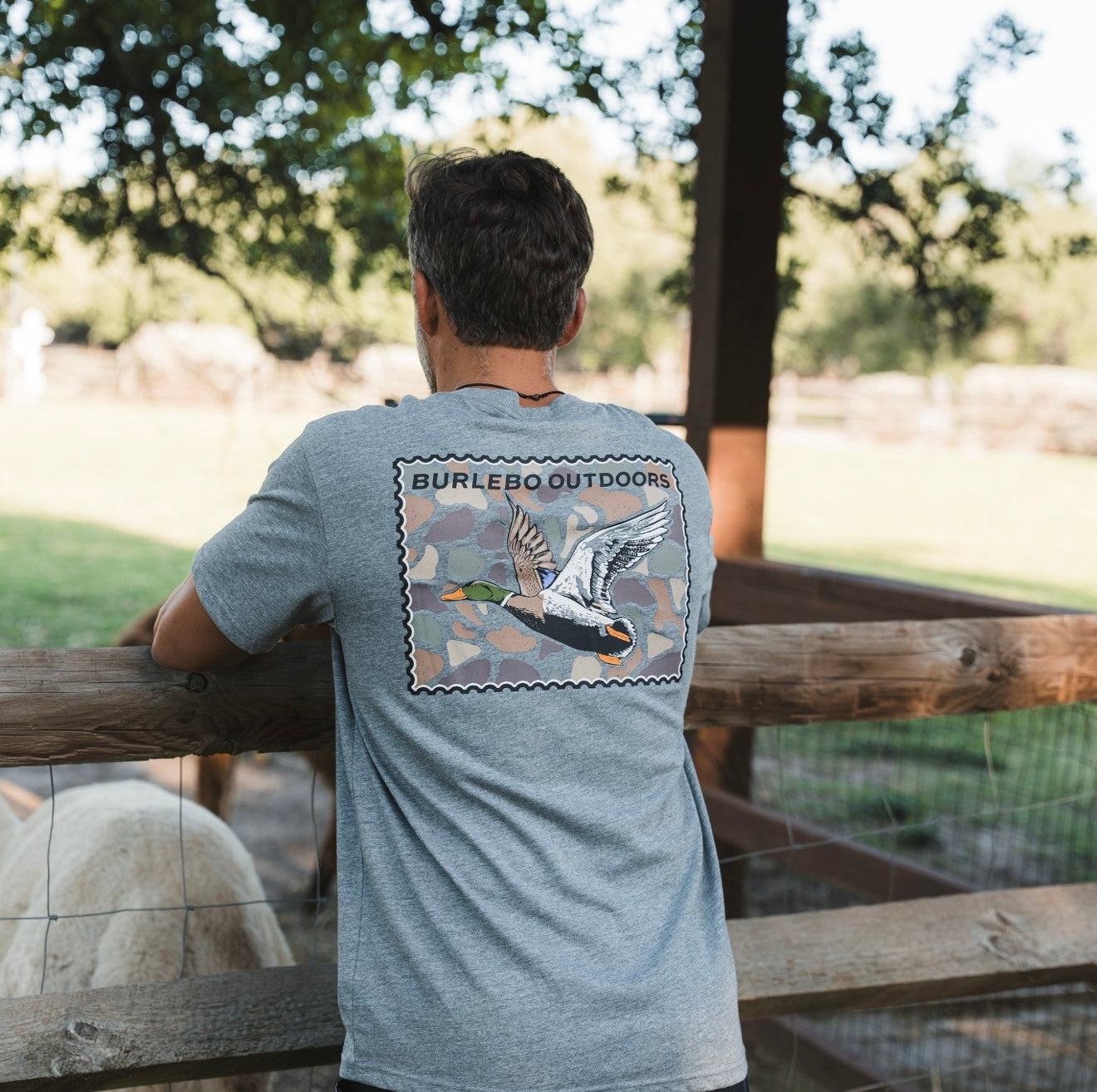 Burlebo Mallard Stamp Tee - heather grey