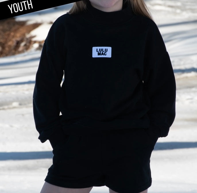 Youth Lulu Mac Longsleeve Terry Cloth Top - Black