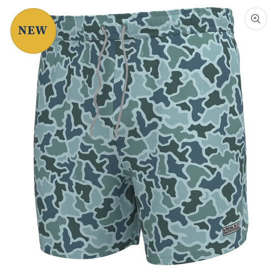 Local Boy Outfitters Bayview Swim Trunks - Blue Dog & Moon Camo