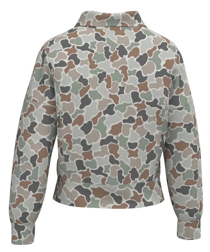 Local Girl Velvet Fleece Quarter-Zip - Forest Camo Flora