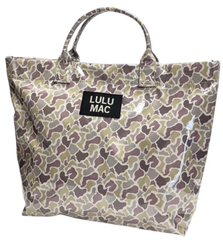 Lulu Mac Vinyl Tote Bag Light Camo