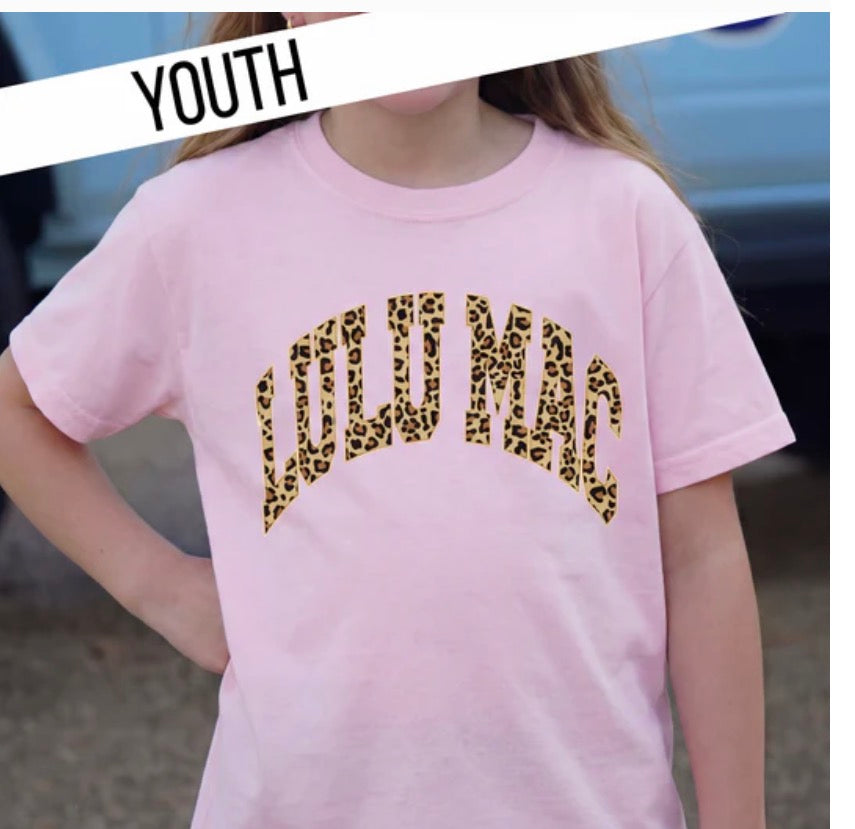 Youth Lulu Mac Leopard Blossom Comfort Colors T-Shirt