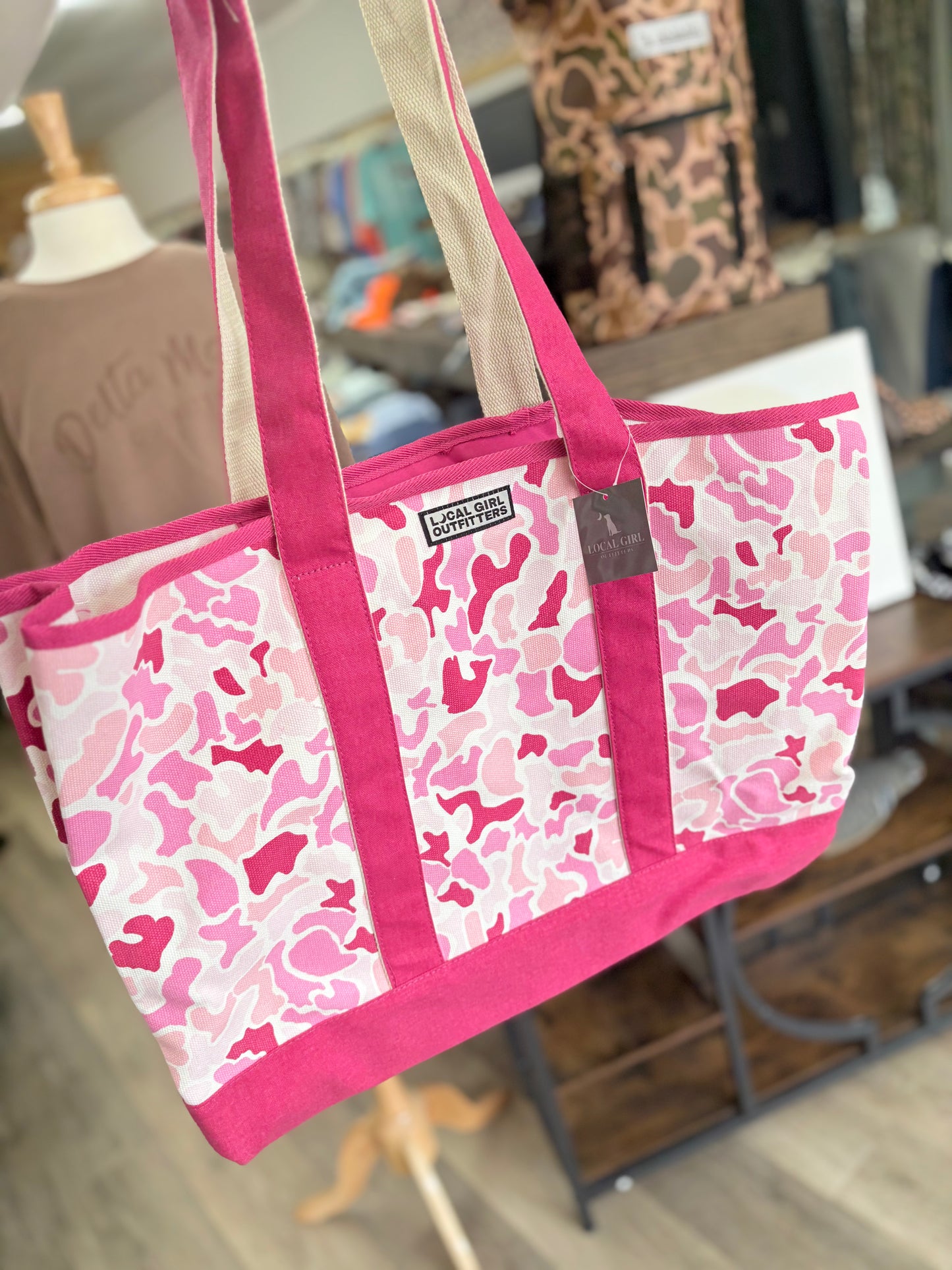 Local Girl Printed Beach Tote - Localflage Pink