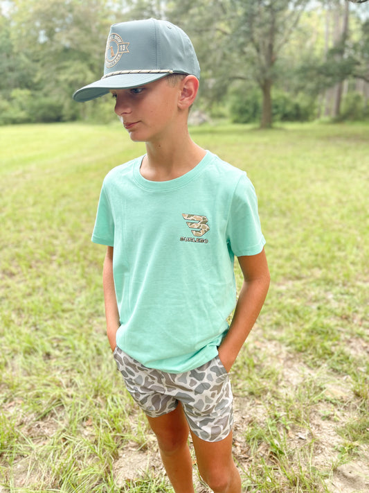 Burlebo - Youth/Toddler Tee - Mallard Camo Dog - Island Reef