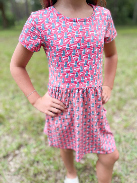 Burlebo - Girls Dress - Flag