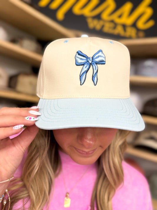 MHC Bow Trucker Hat: Powder Blue/ Natural Otto