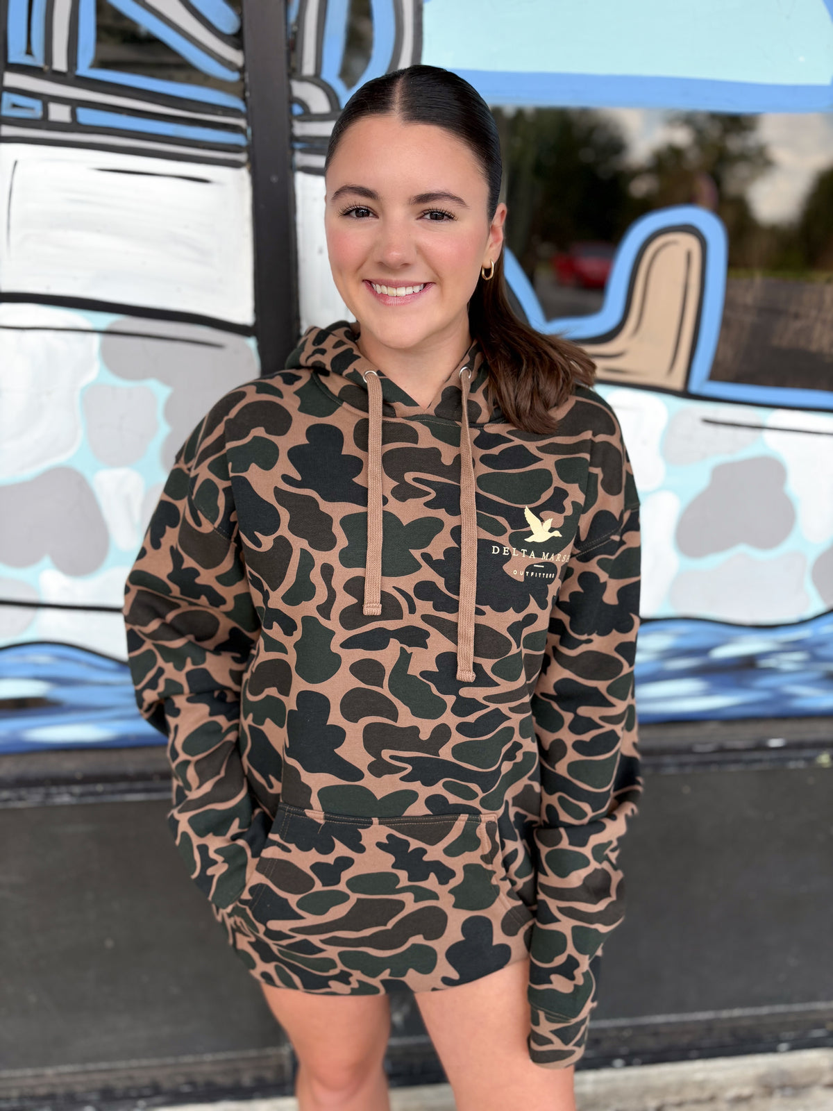 Delta Marsh Flying Duck Hoodie - Hunter Camo