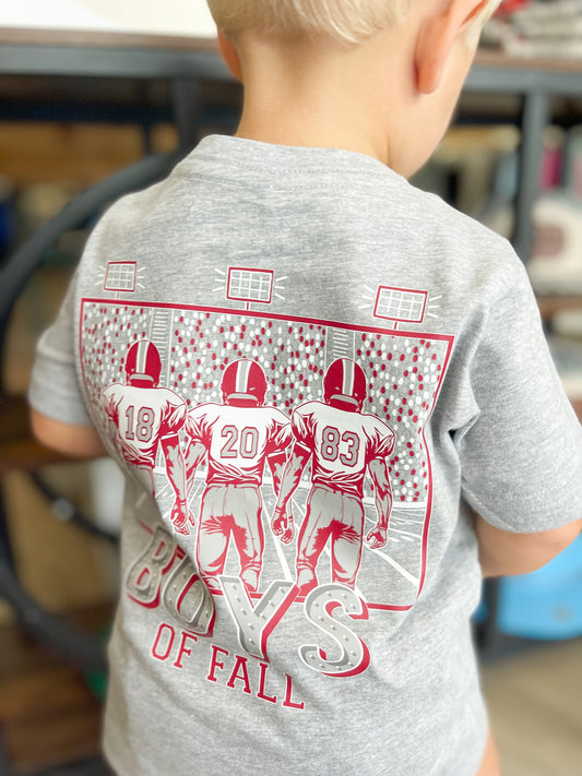 Boys of Fall | Crimson | Football Kid’s Tee