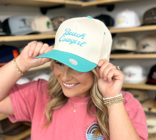 Delta Marsh Beach Cowgirl - Trucker Hat - Teal
