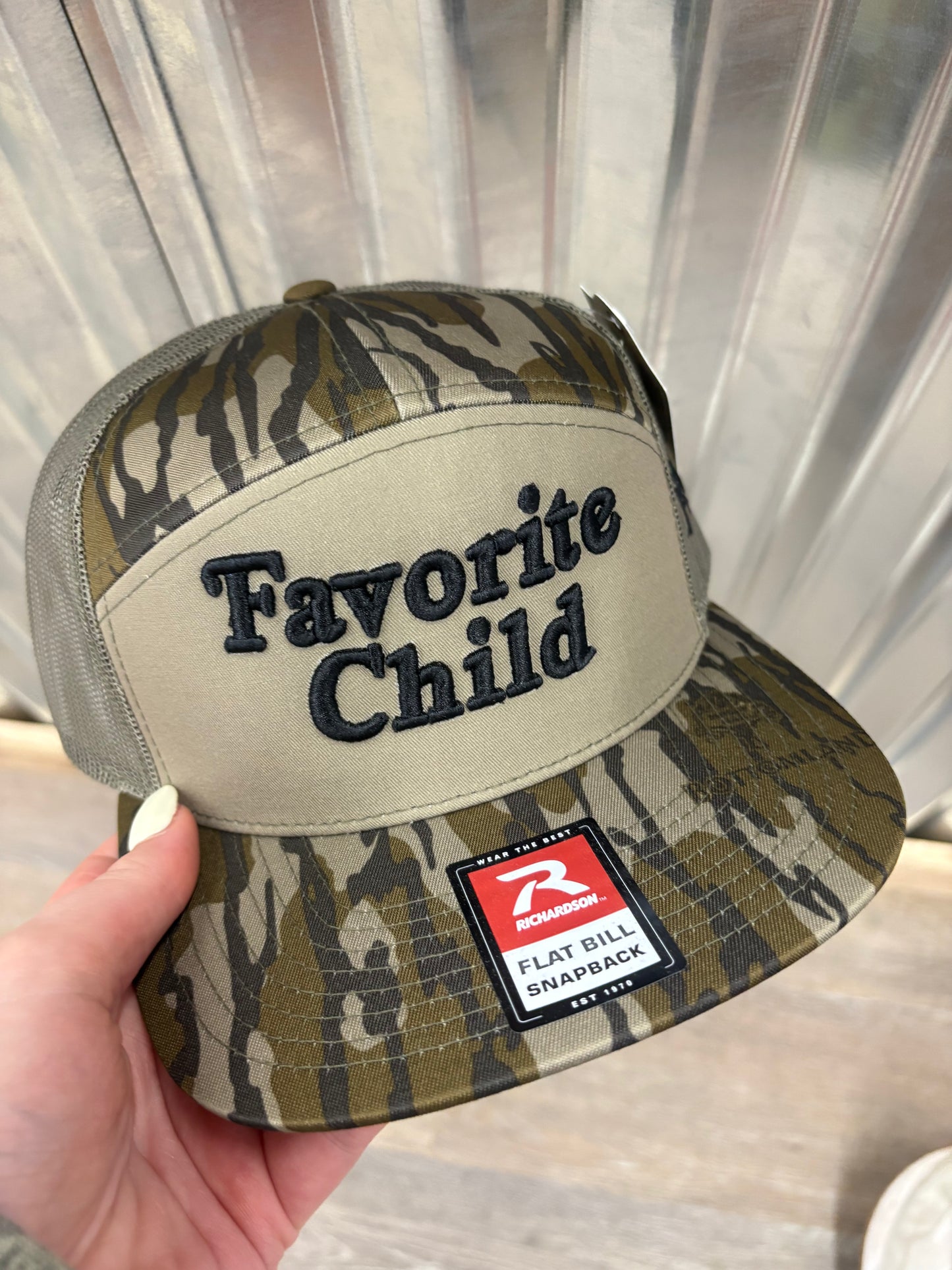 Favorite child SnapBack hat-7 panel bottomland/loden/ bottomland
