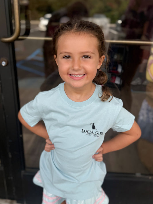 Youth Local Girl Bluff Groovy Moon SS Tee - Chambray