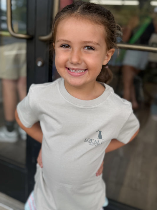 Youth Local Girl Flora Dog & Moon SS Tee - Silver