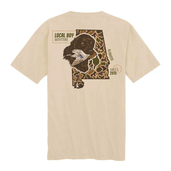 Local Boy Old School Retrieve State -AL- SS Tee - Latte