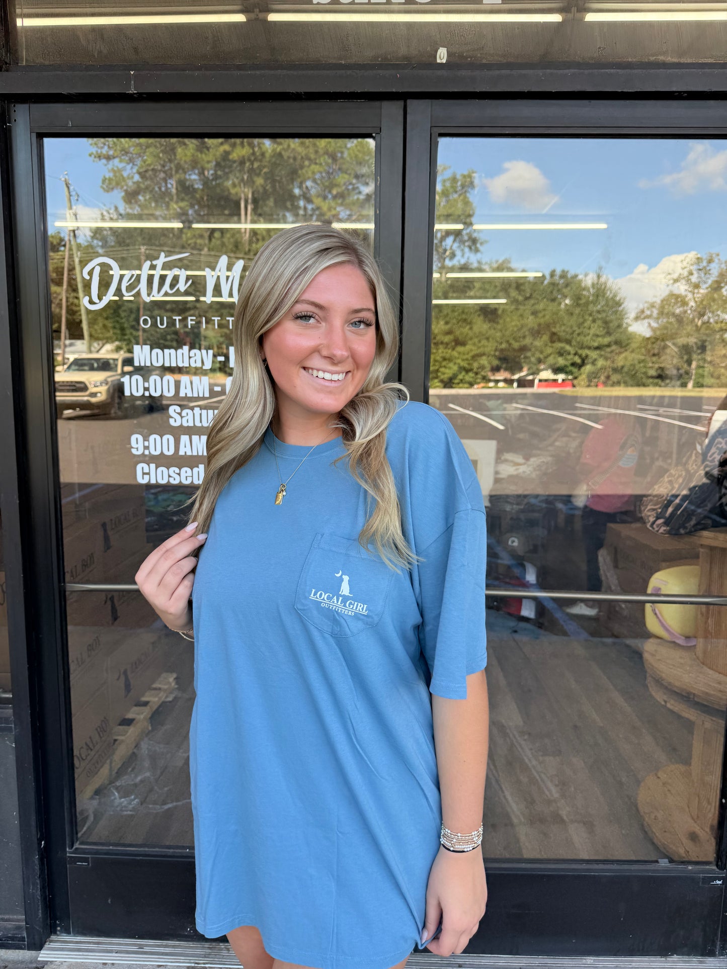 Local Girl Localflage Bluff Plate SS Tee - Slate Blue