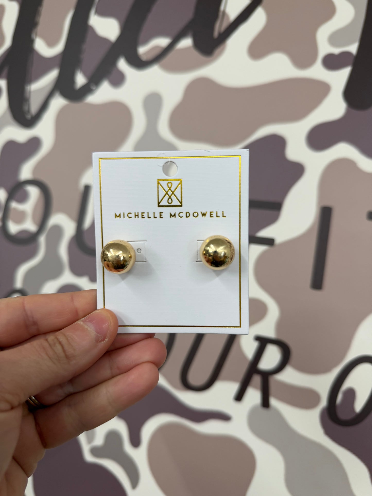 Michelle McDowell Grenada Shiny Gold Large Earrings