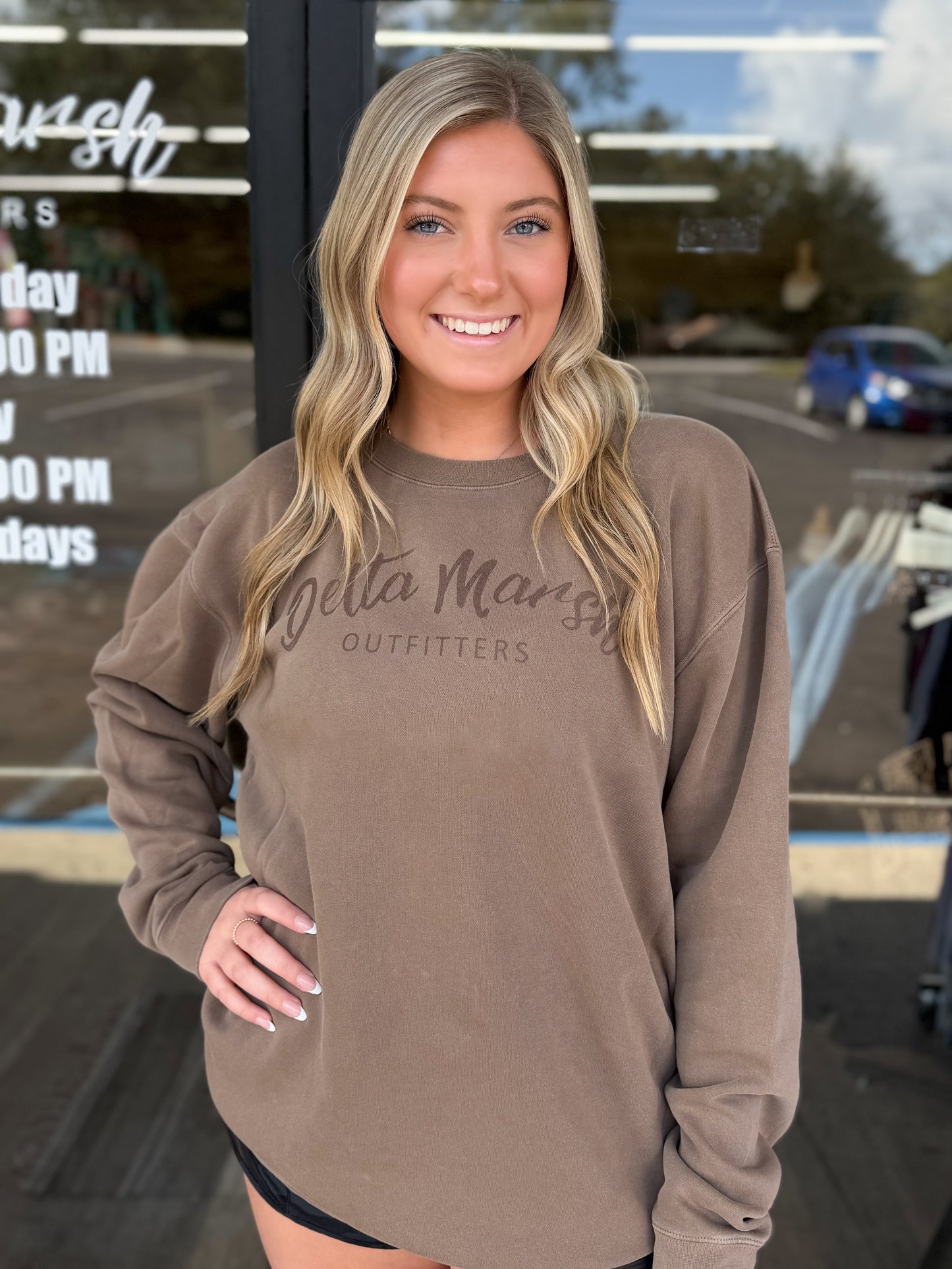 Chocolate Delta Marsh Outfitters Oversized Sweatshirt