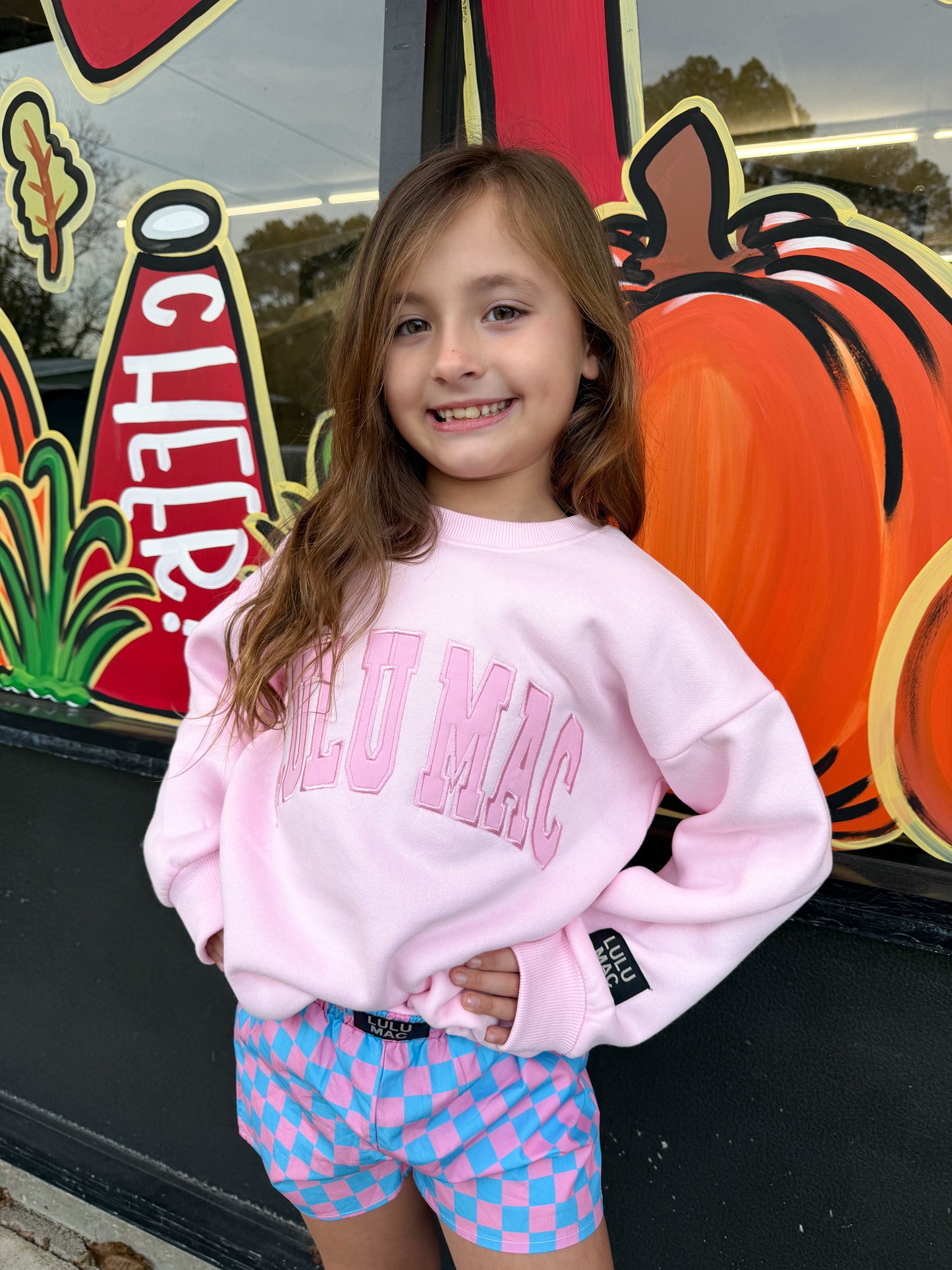 LULU MAC Blue/Pink Check KIDS SHORTS