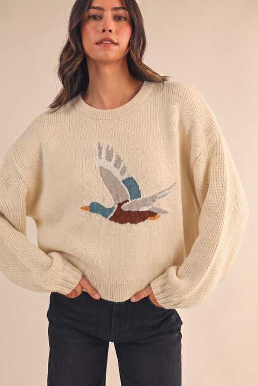 MALLARD JACQUARD LOOSE FIT SWEATER