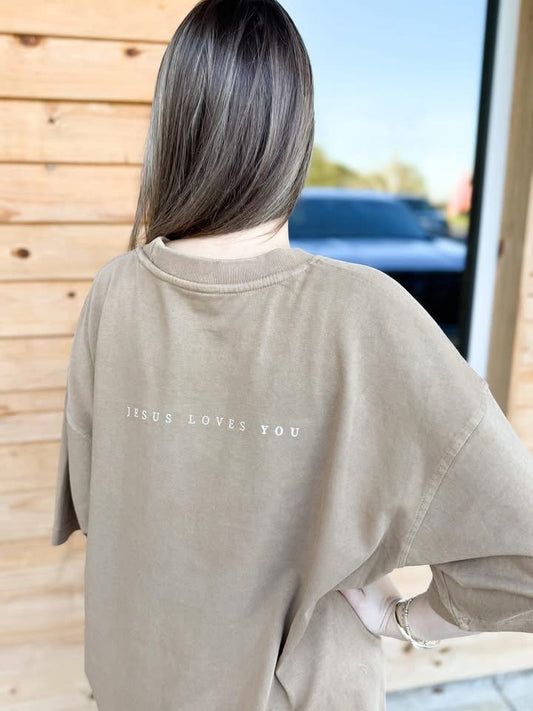 Jesus Loves Me/You Mock Neck Tee