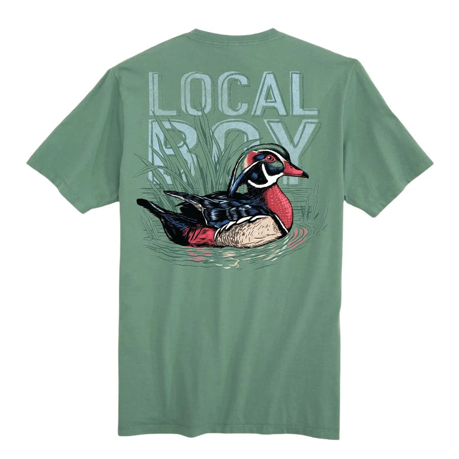 Youth Local Boy Wood Duck SS Tee- Light Green