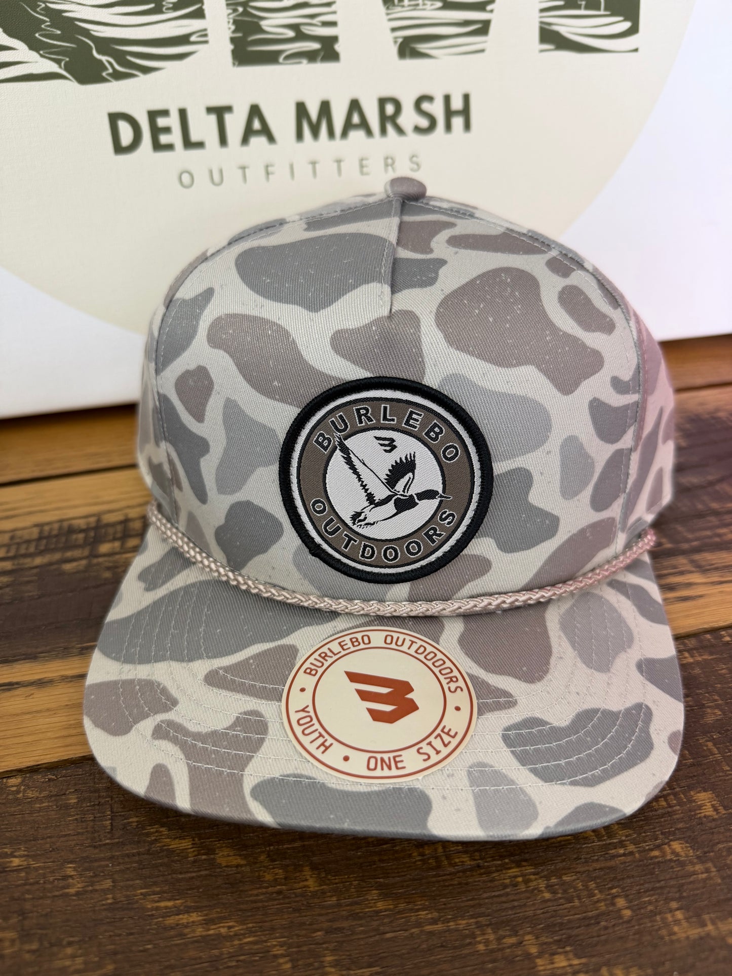 YOUTH BURLEBO - Deer Camo Round Patch Hat