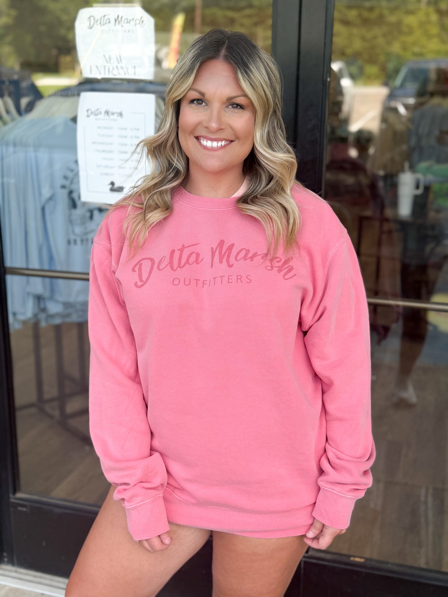 Pink Delta Marsh Outfitters Oversized Sweatshirt
