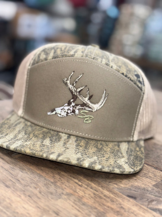 Speckle Bellies - Vintage Skull hat - New Bottomland - 7 Panel