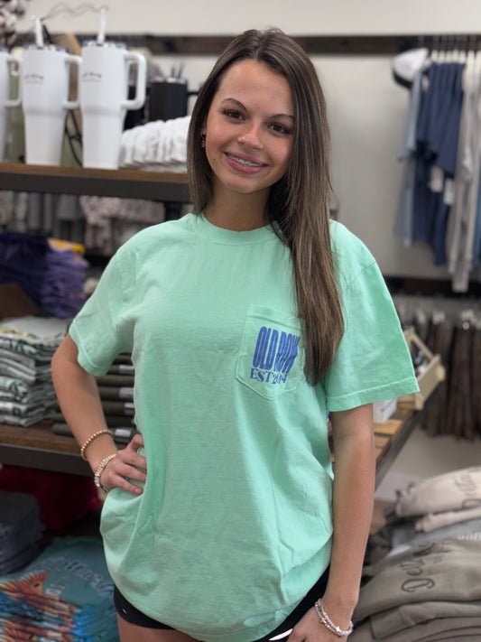 Old Row Chicks Pocket Tee - Island Reef