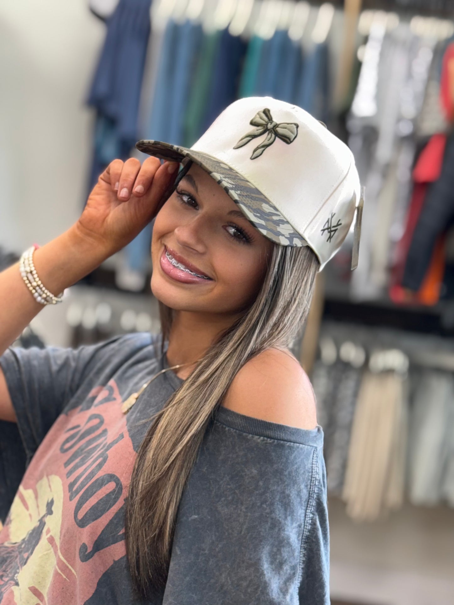 MHC Bow Trucker Hat: Bottomland/ Natural Otto