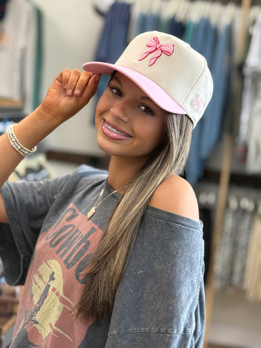 MHC Bow Trucker Hat: Pink/ Natural Otto