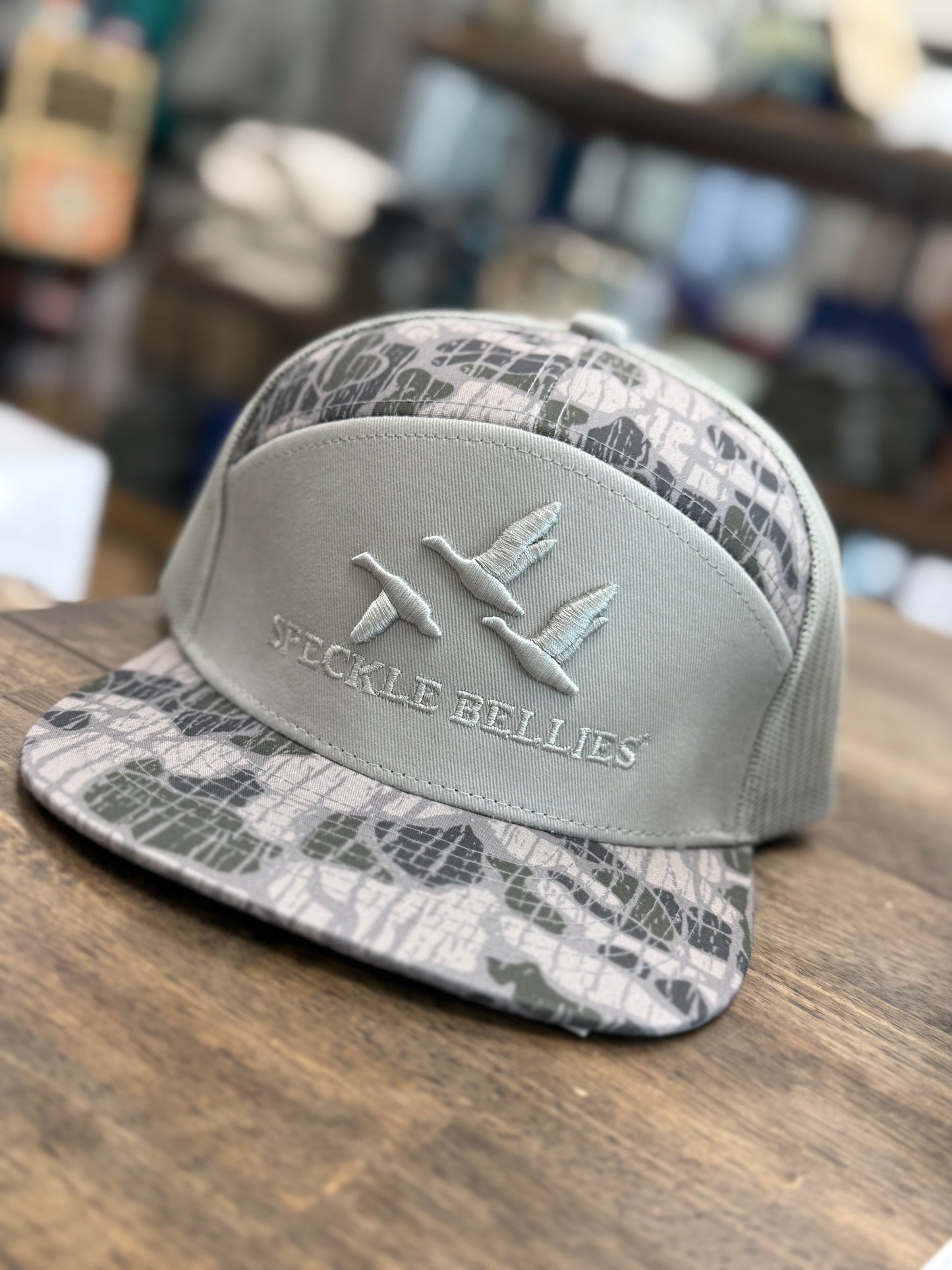 Speckle Bellies - 3G/3D Logo Flatbill - Deep Swamp Vein Camo 7 Panel