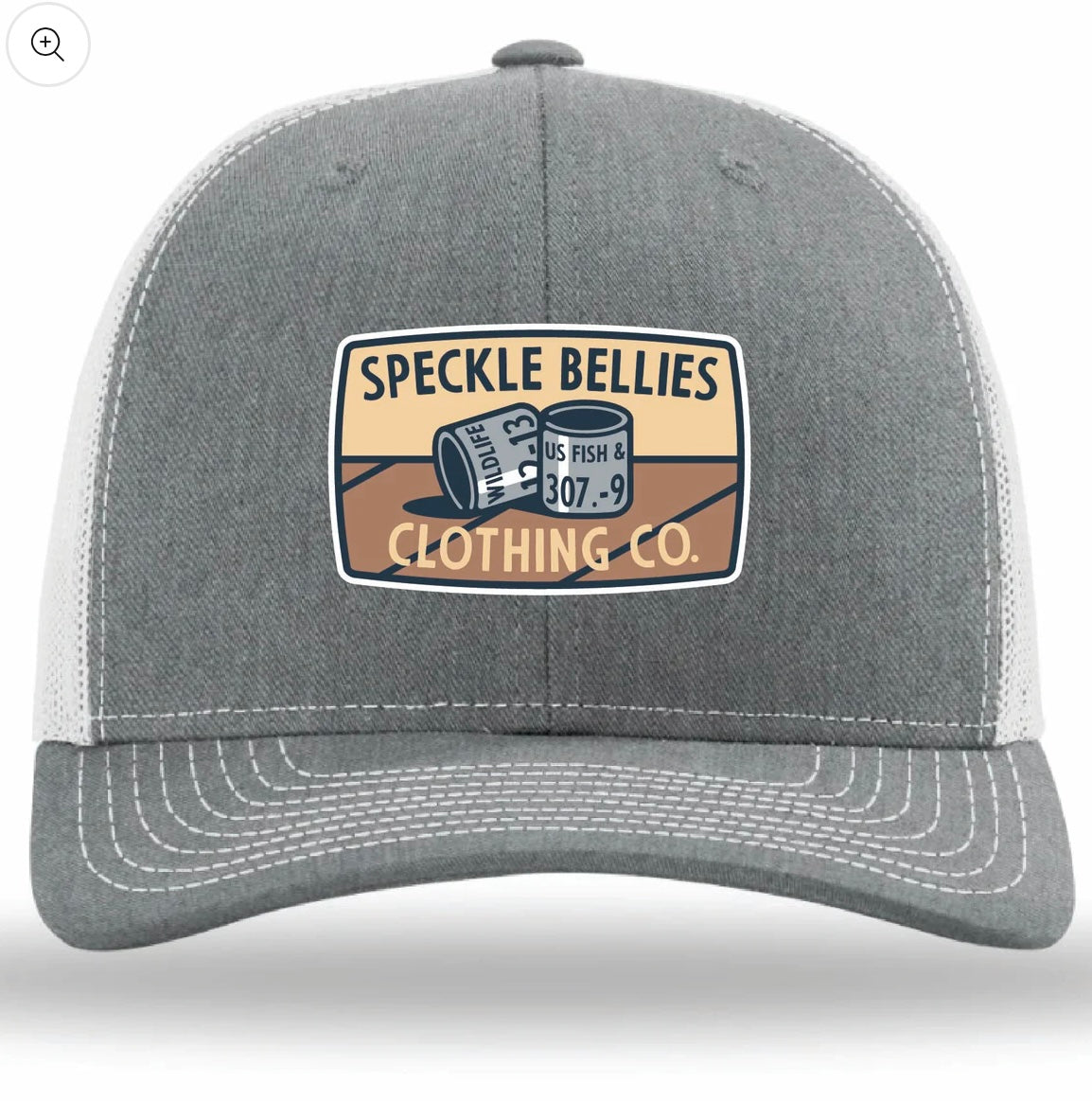 Speckle Bellies Duck Bands Patch Hat - Heather Grey/White