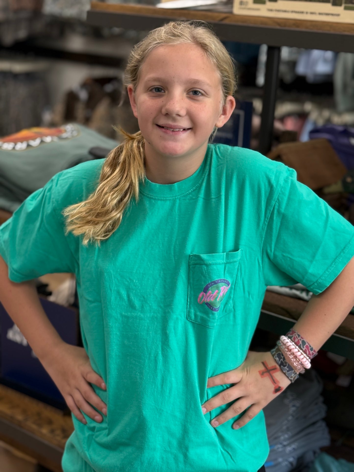 Old Row Circle Logo Pocket Tee - Island Green