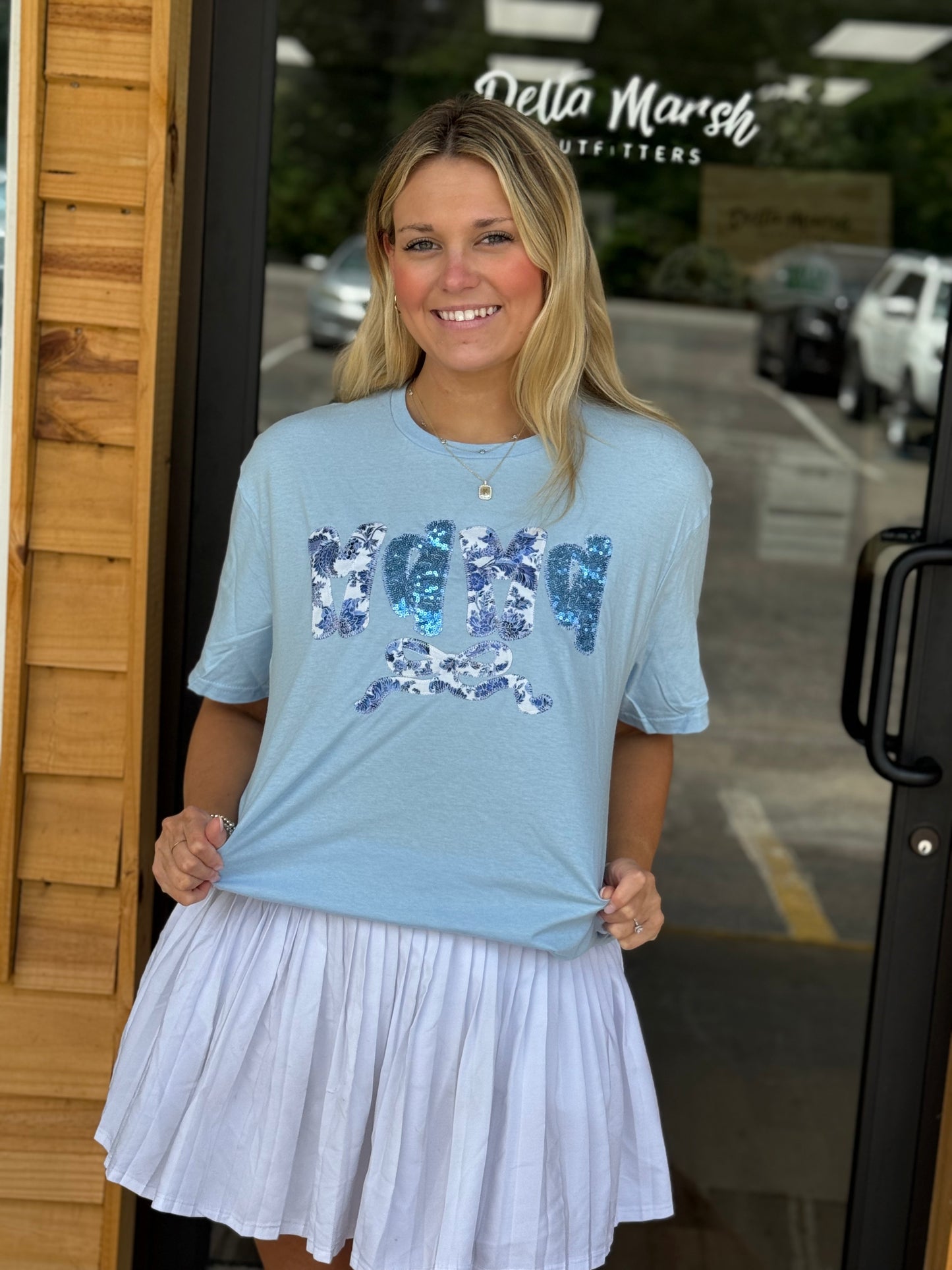 Mama Chinoiserie Bow Mother's Day short Sleeve