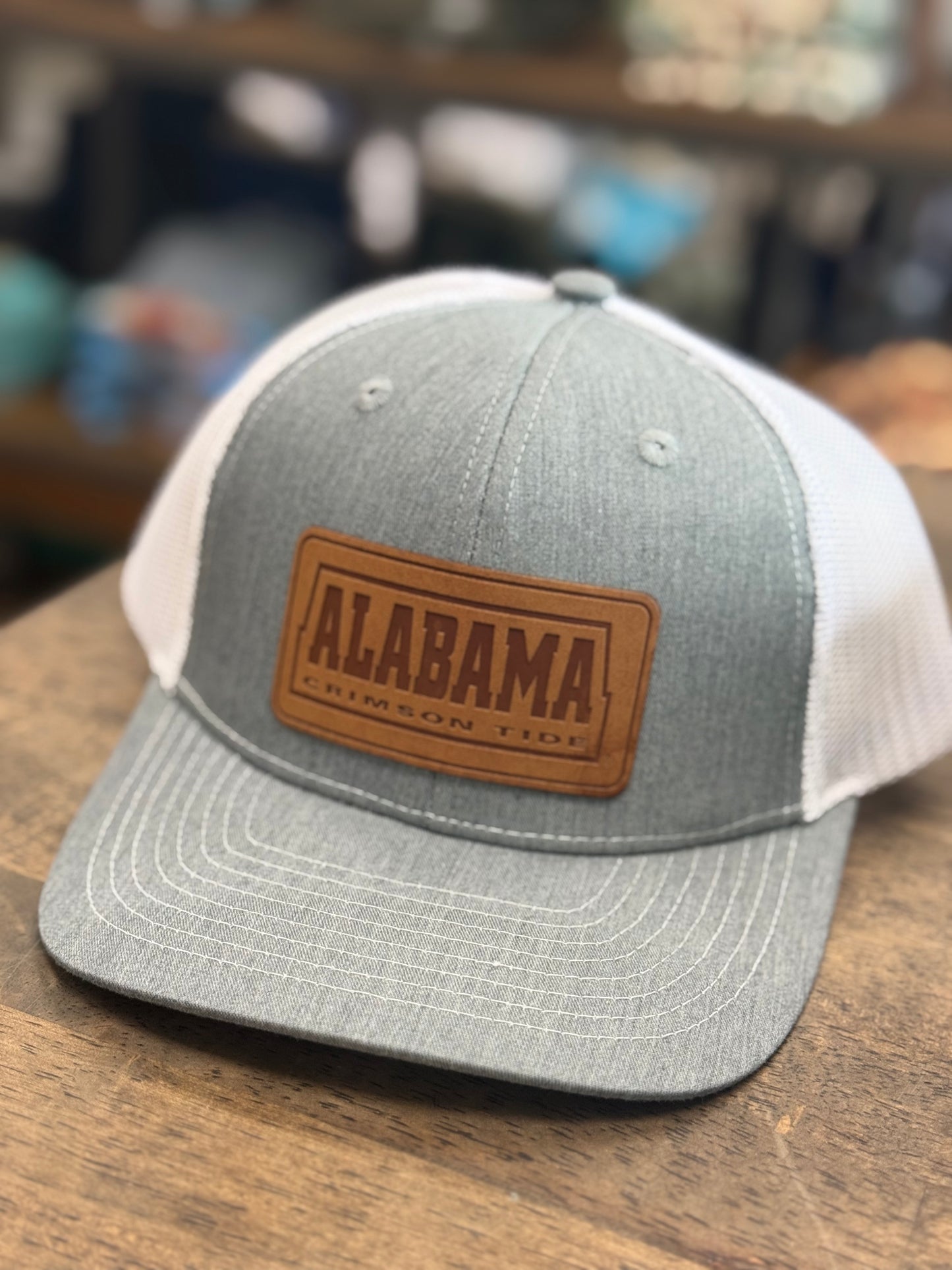 Speckle Bellies - Alabama Leather Patch - Heather Grey/White Trucker