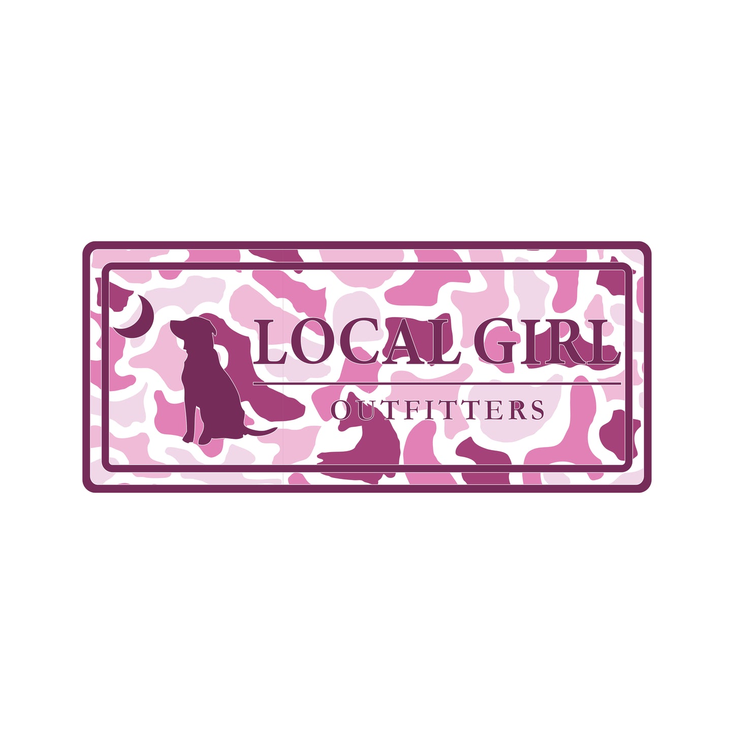 Local Girl Pink Localflage Plate Decal