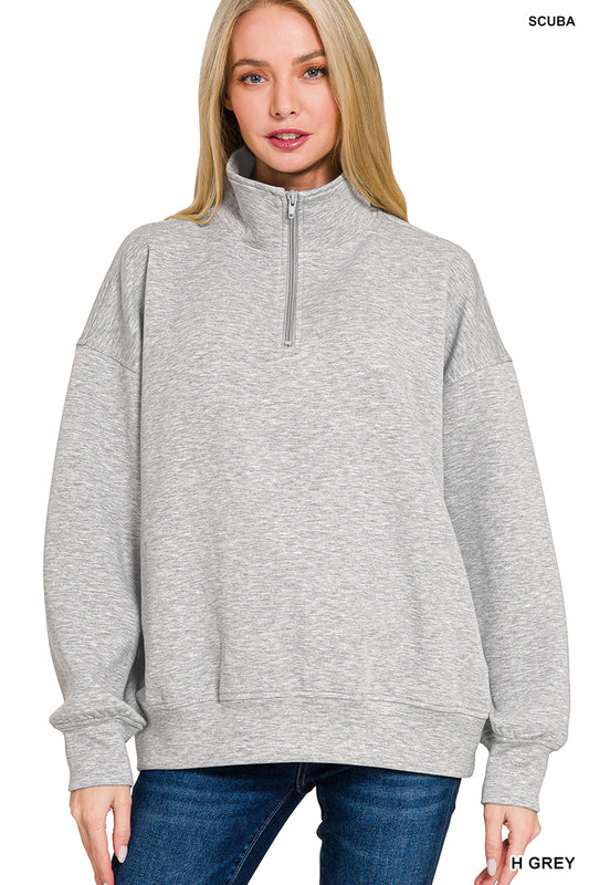 Scuba half zip pullover - Heather Grey - RLT- 4056Y
