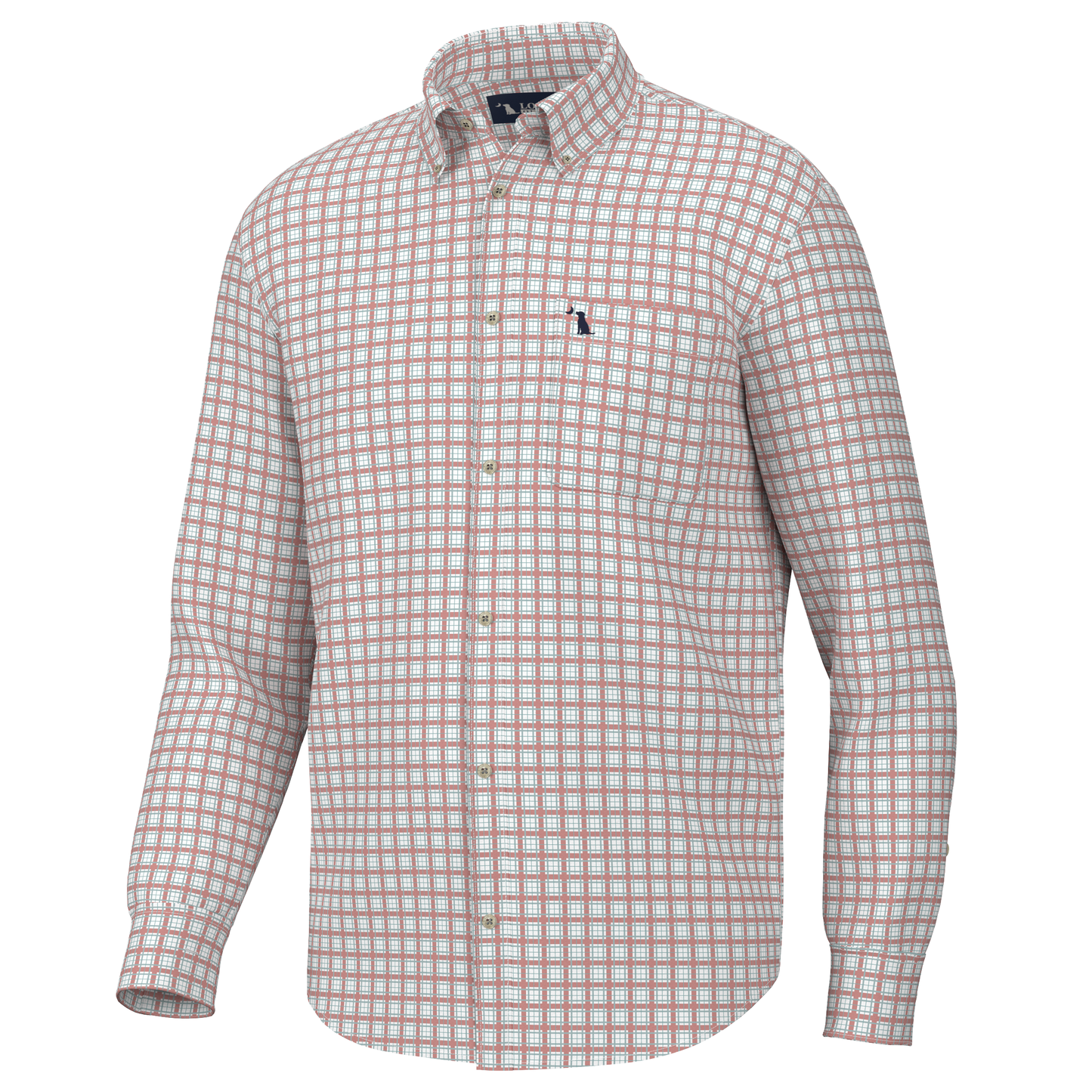 Local Boy Outfitters Faulk Dress Shirt - Salmon/Teal