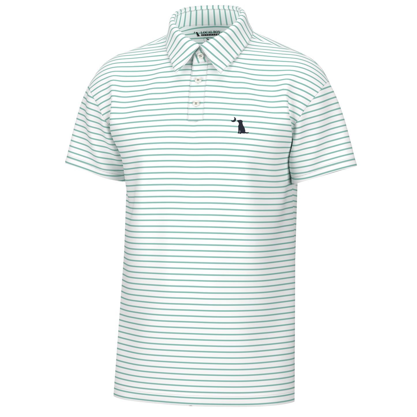 Local Boy Outfitters Edisto Polo - Turquoise/White