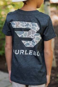 Burlebo - Youth Tee - Classic Deer Camo Signature Logo - SS - Heather Black