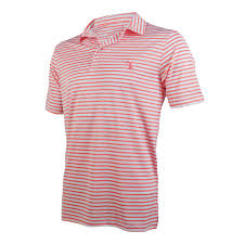 Local Boy Outfitters - Edisto Stripe Polo - Coral