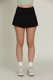 Gold Hinge - Black Pleated Tennis Skirt