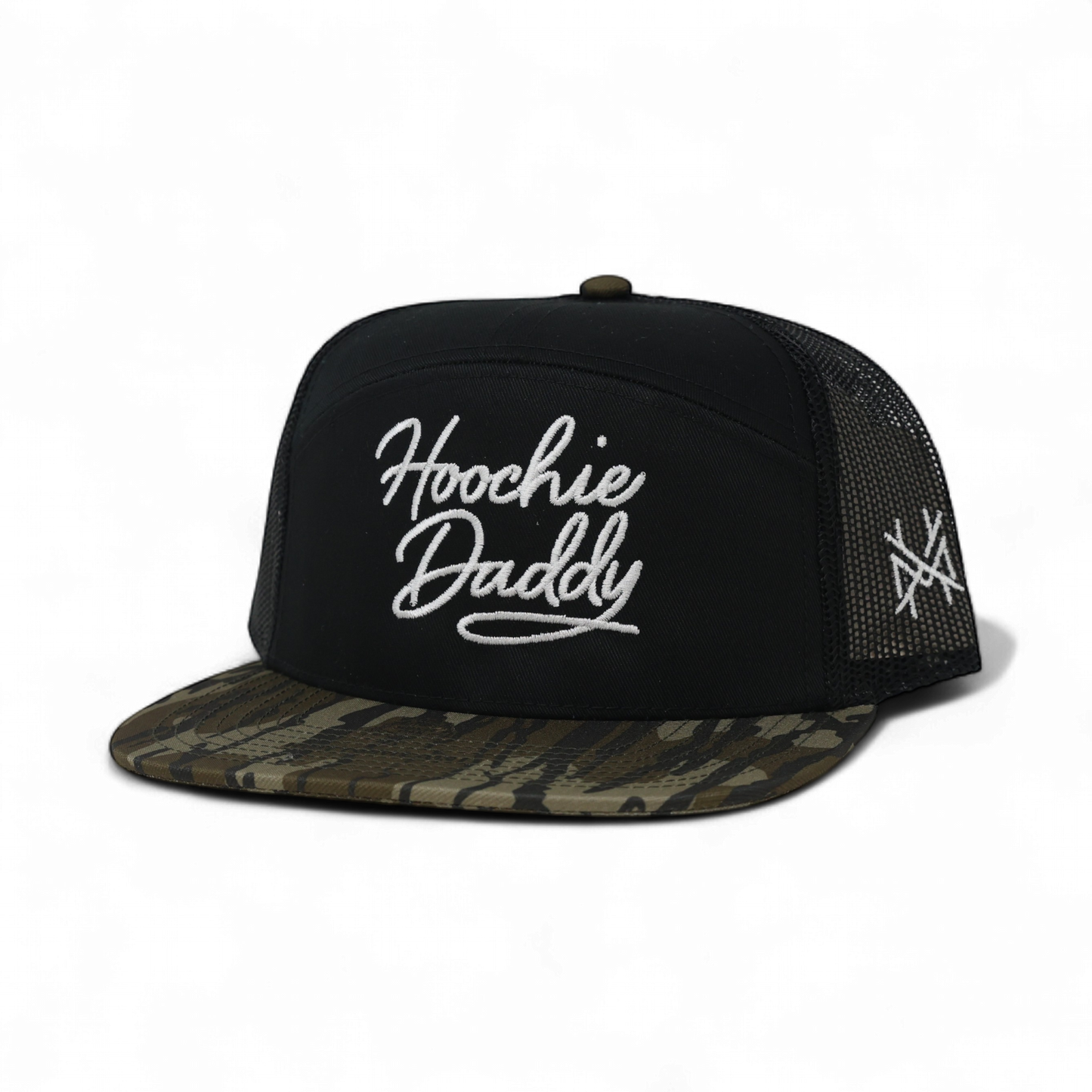 Hoochie Daddy Trucker Hat: 7 Panel Bottomland/Black