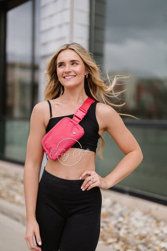 Nylon Belt Bag- Raspberry RTS