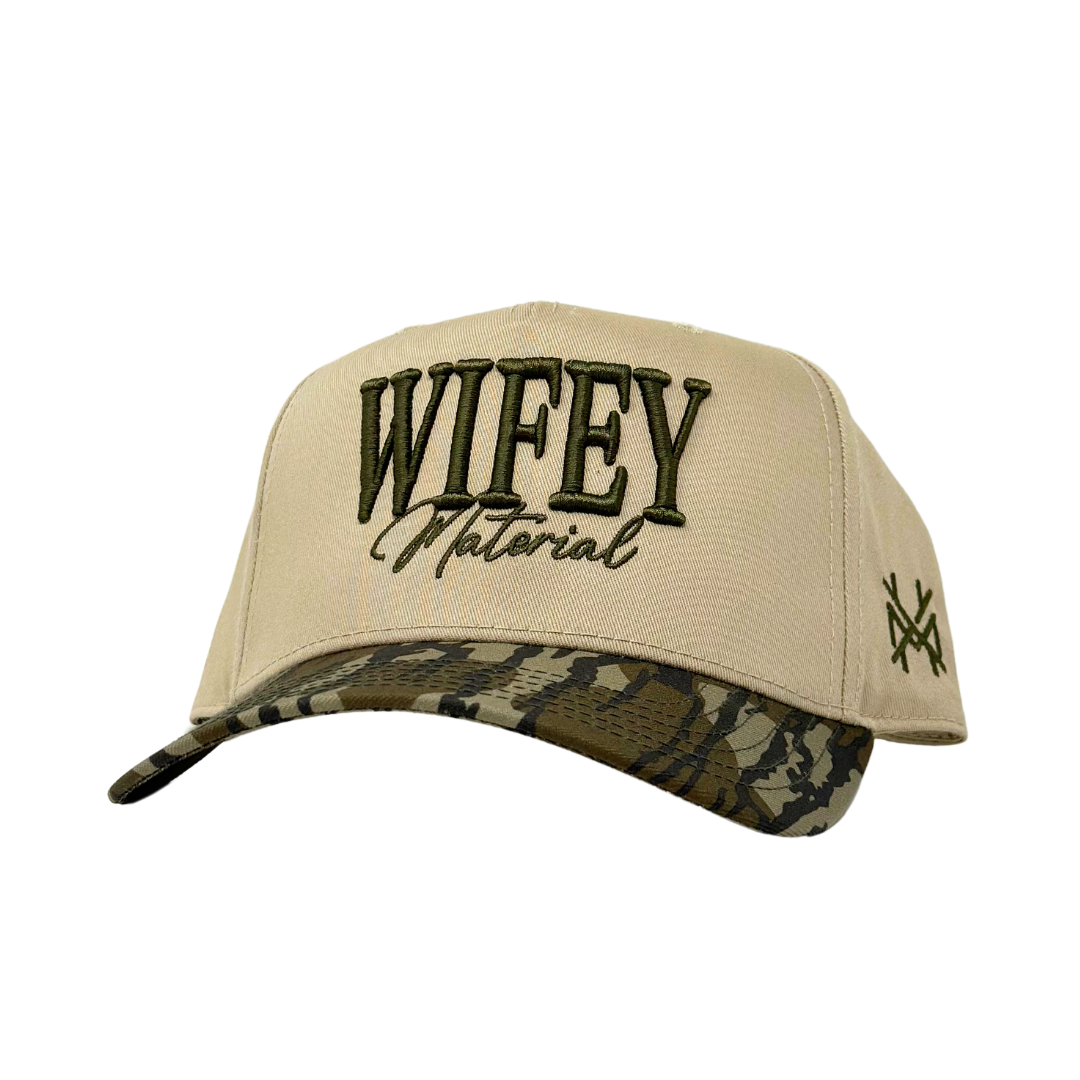 MHC Wifey Material Trucker Hat: White/Bottomland Otto
