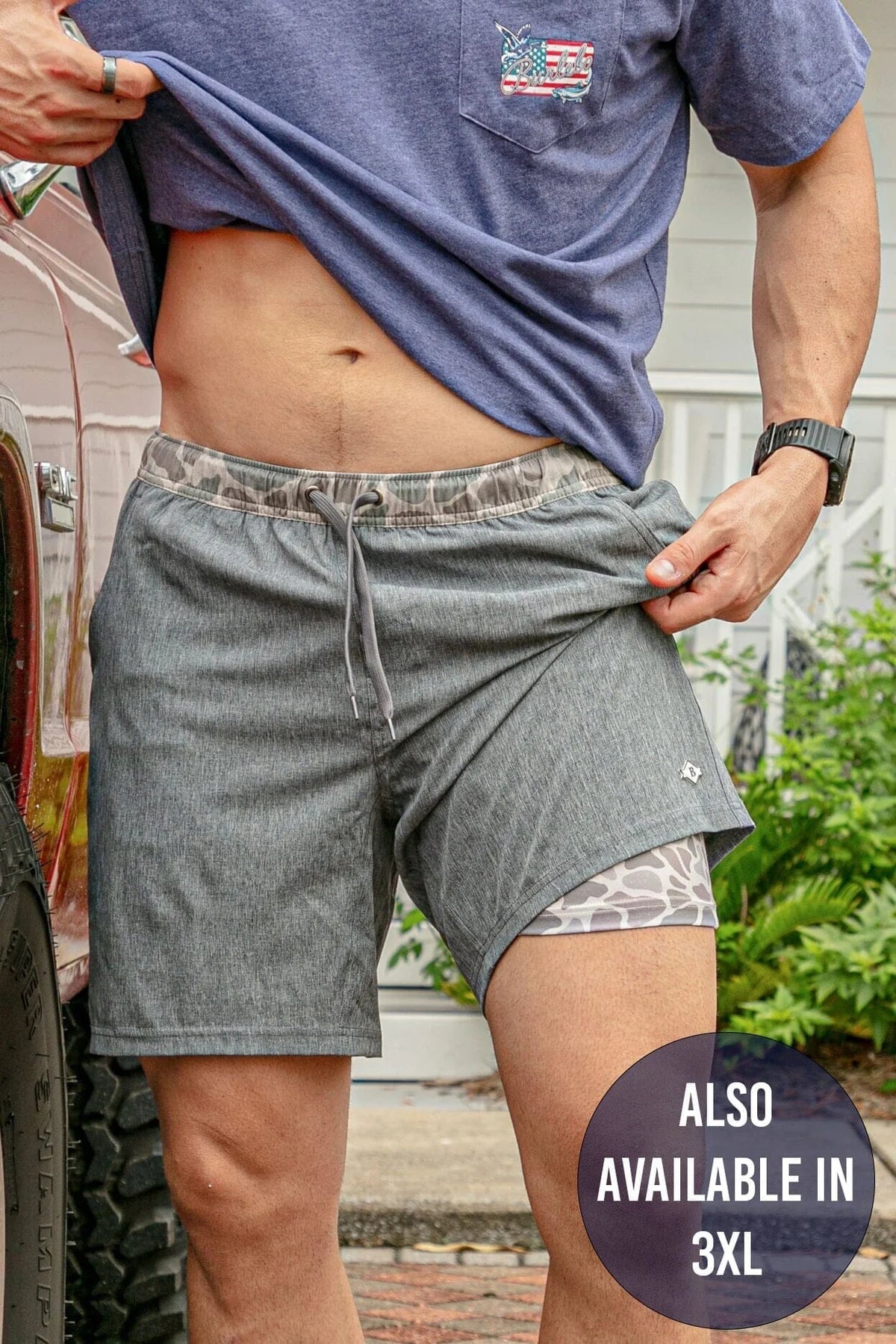 BURLEBO 5.5" Athletic Short - Grizzly Grey