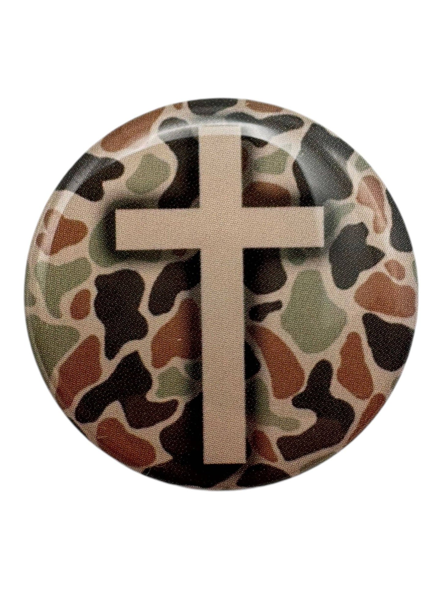 Tap To Pray™  - Prayer Tag Stickers: Tree Bark Camo + Cross